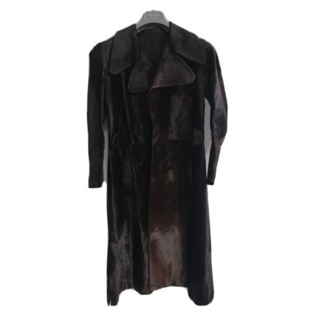 Vintage Women 42” Brown Calf Hair Jacket